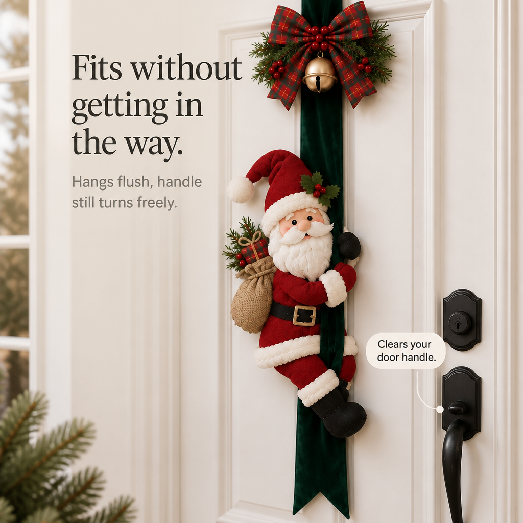 Hollyhug – 3D Santa And Reindeer Christmas Door Hanging