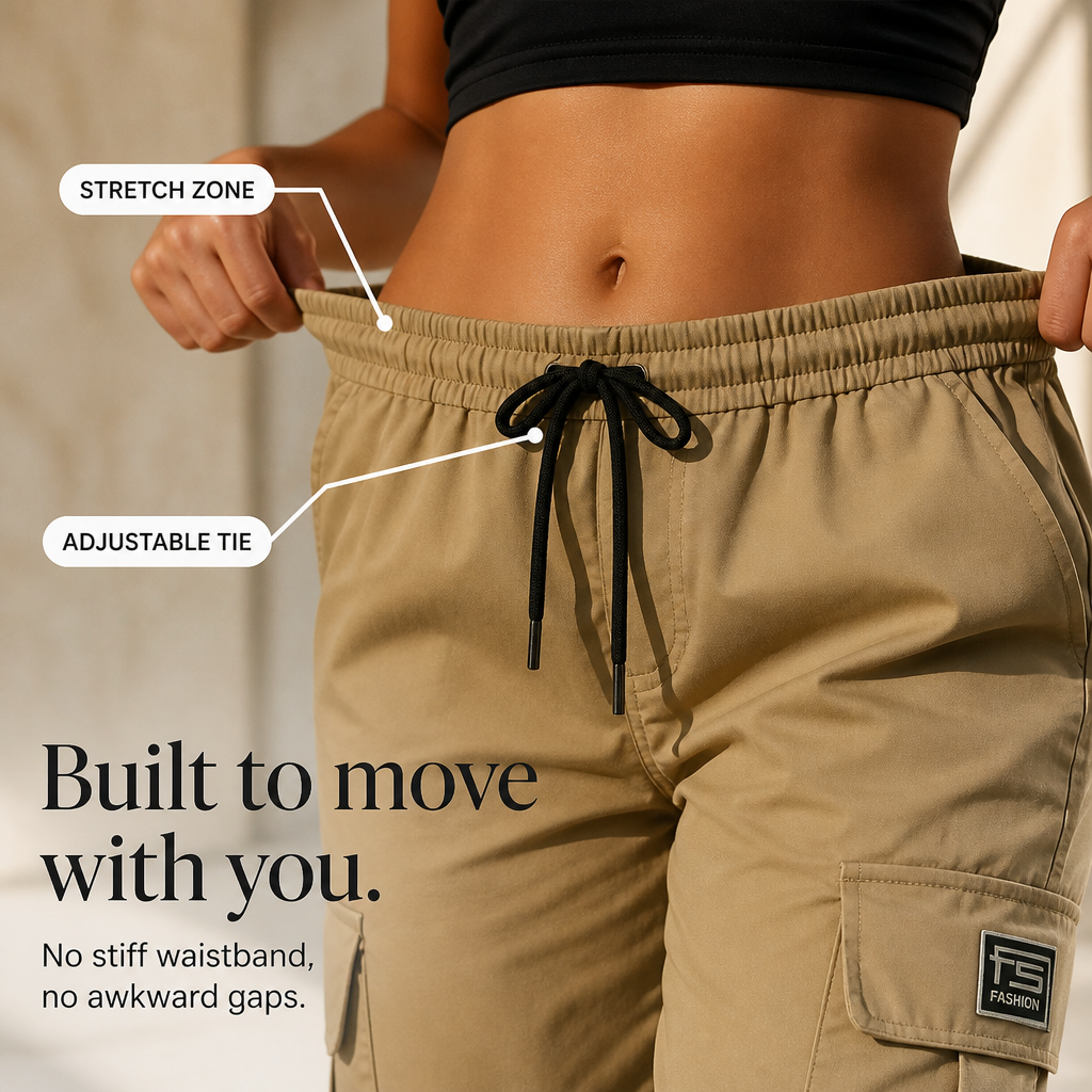 EaseCargo – Lightweight Drawstring Cargo Pants