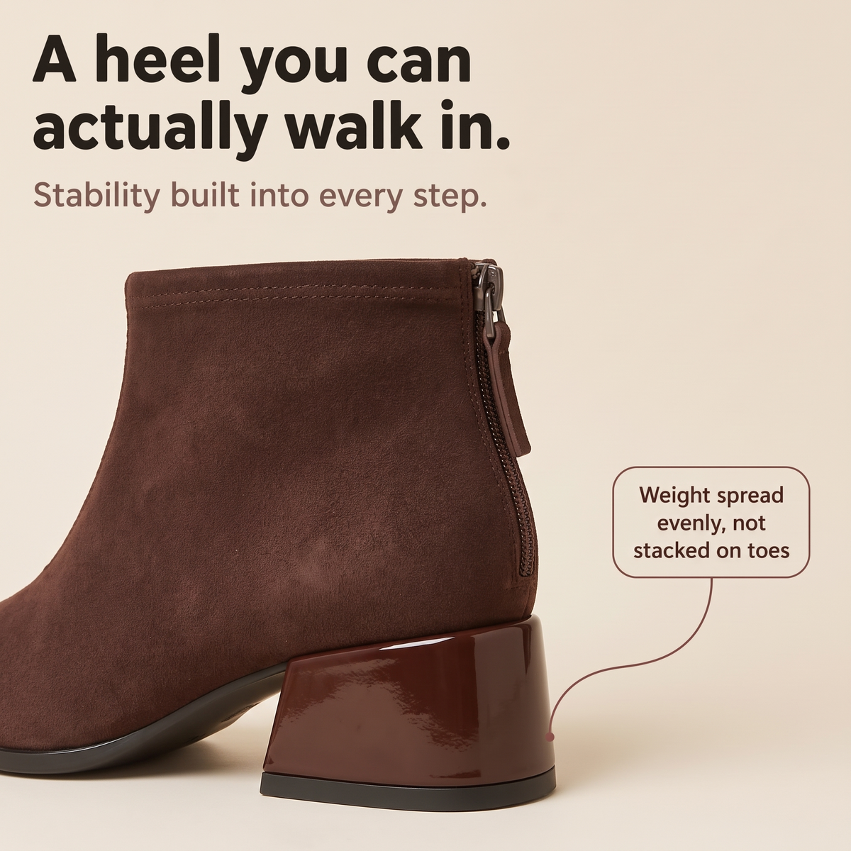 Solvera – Pointed-Toe Chunky Heel Ankle Boots