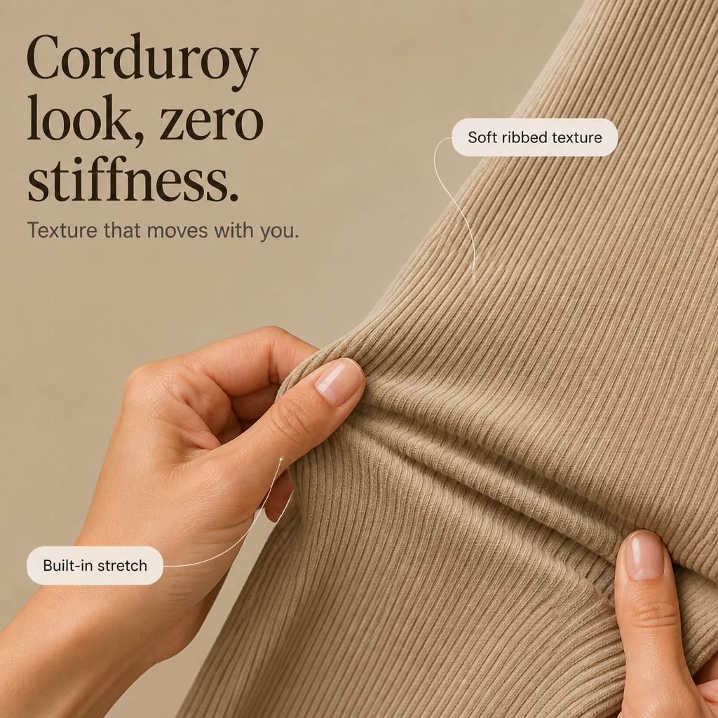 Cordelle – High-Waisted Stretch Corduroy Wide-Leg Trousers