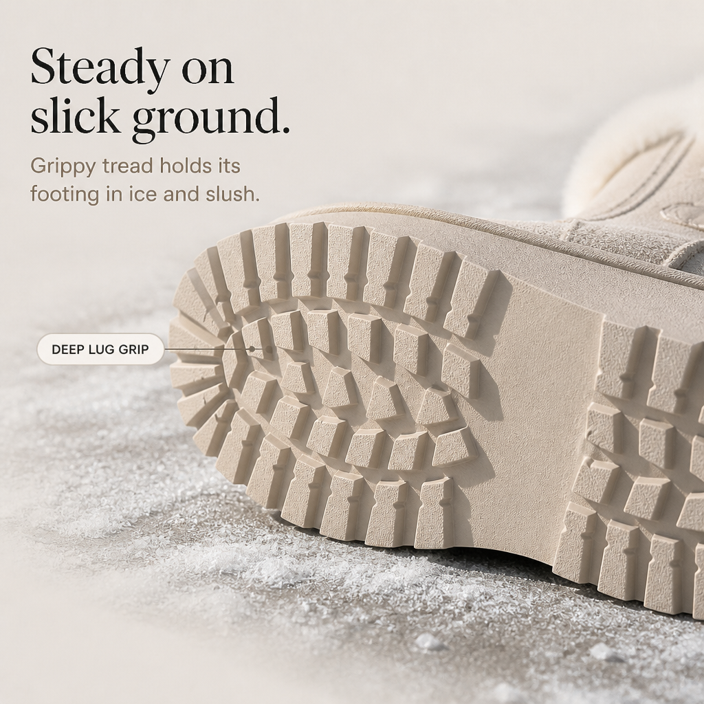 Bowelle – Plush-Lined Platform Bow Winter Boots