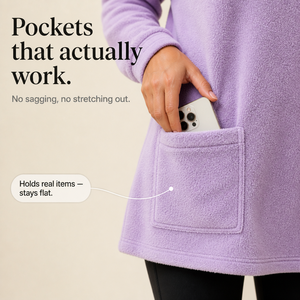 CozyLayer – Brushed-Lining Long-Sleeve Tunic Top