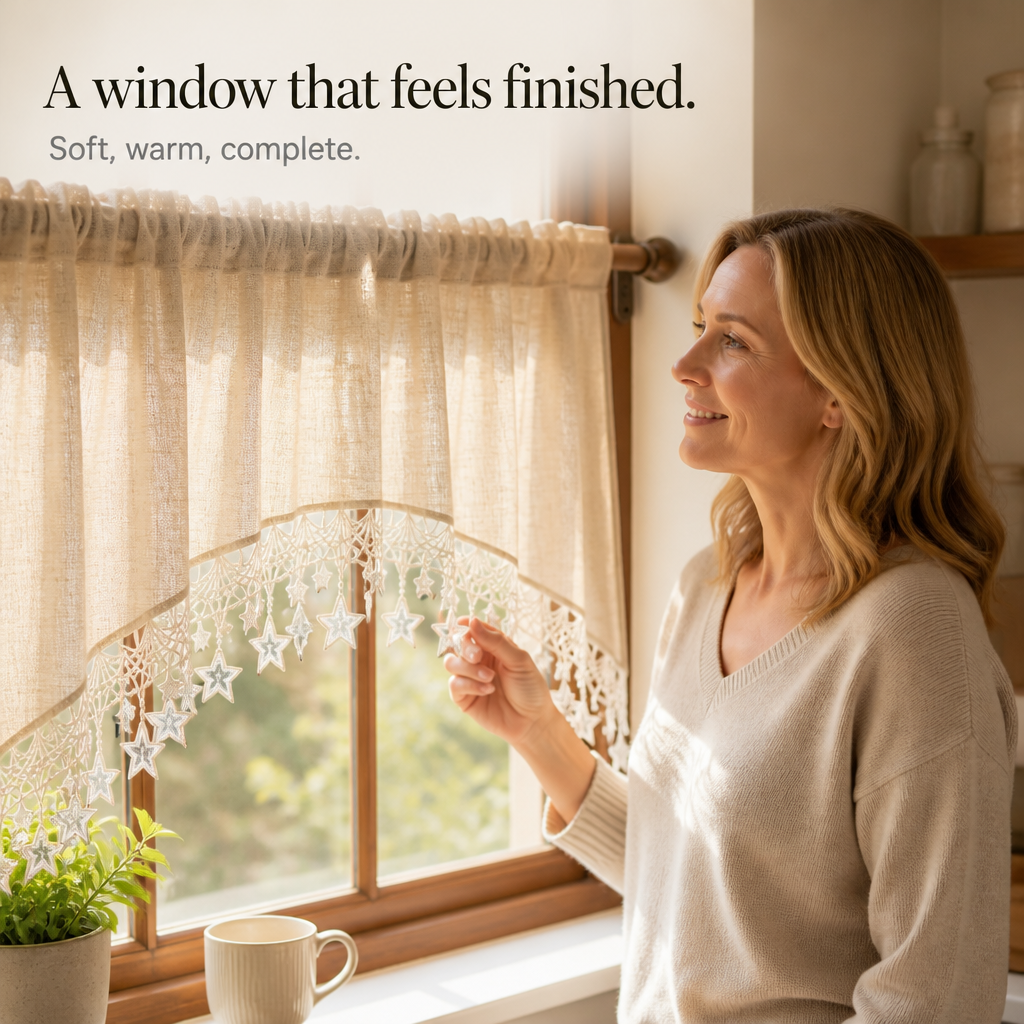 Starwoven – Star Lace Arc Hem Half Curtain