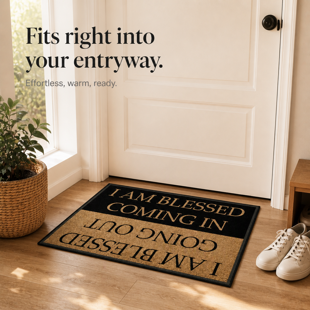 Hearthwell – Blessed Printed Crystal Velvet Doormat