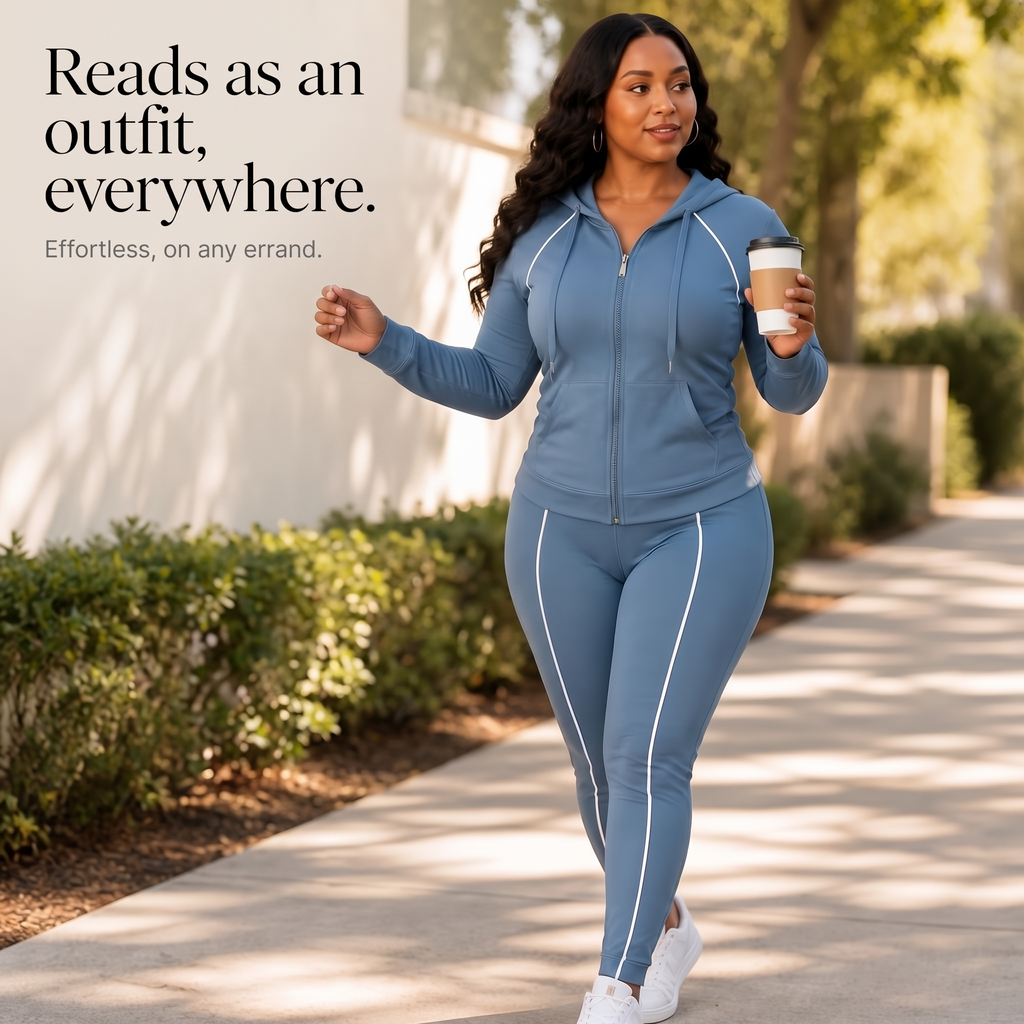 Wearbella – Zip-Up Piped Hoodie And Jogger Set