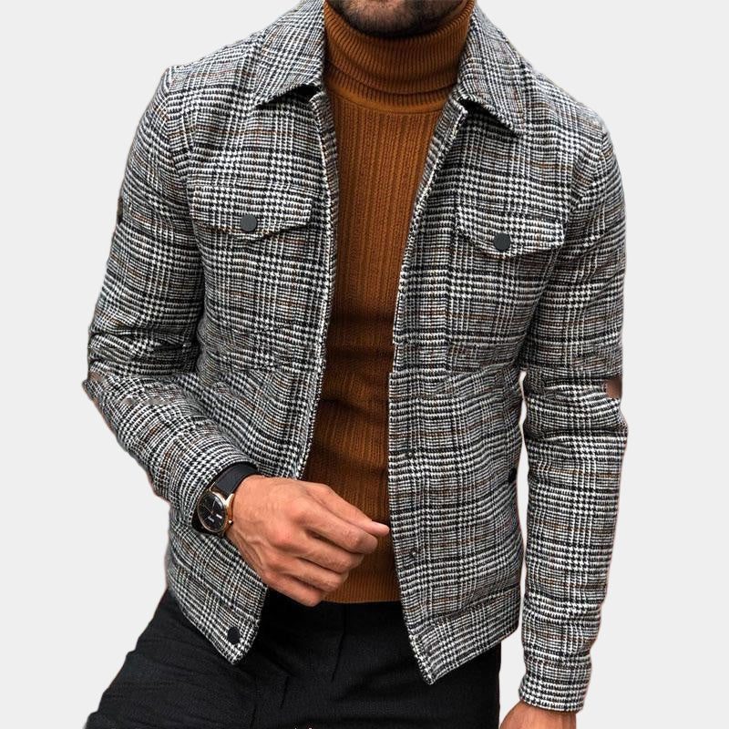 Checked Overshirt with Collar for Men