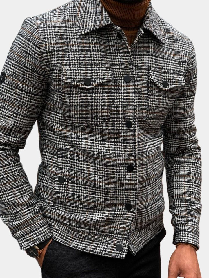 Checked Overshirt with Collar for Men