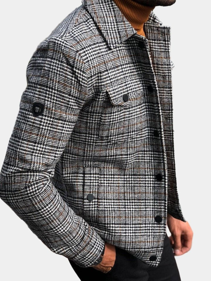 Checked Overshirt with Collar for Men