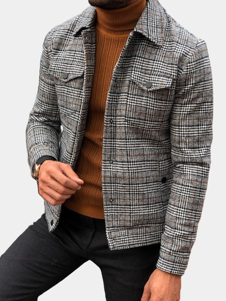 Checked Overshirt with Collar for Men