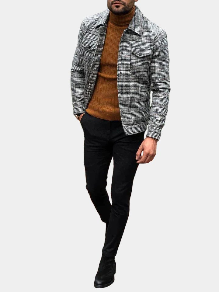 Checked Overshirt with Collar for Men