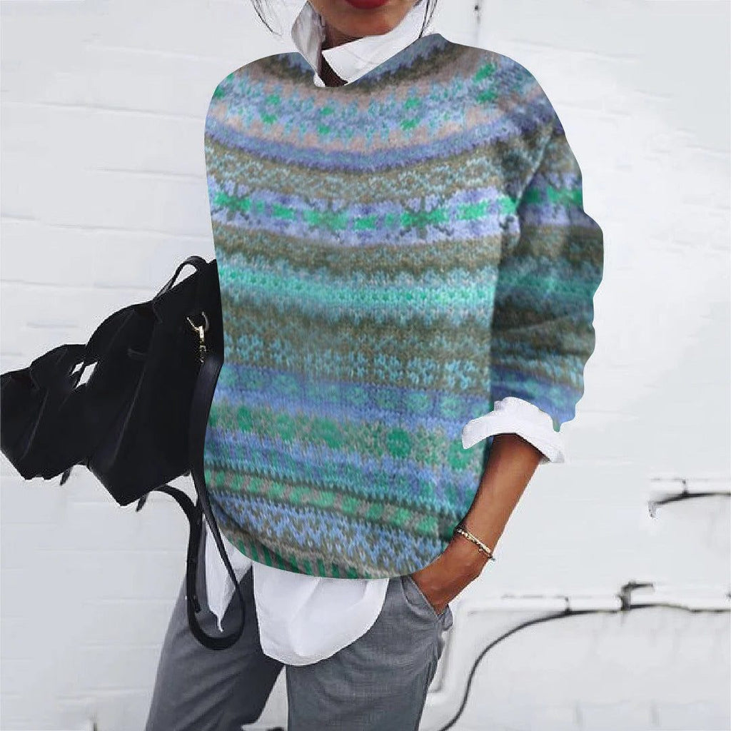 Christel | Fair Isle Knit Sweater with Crew Neck for Women