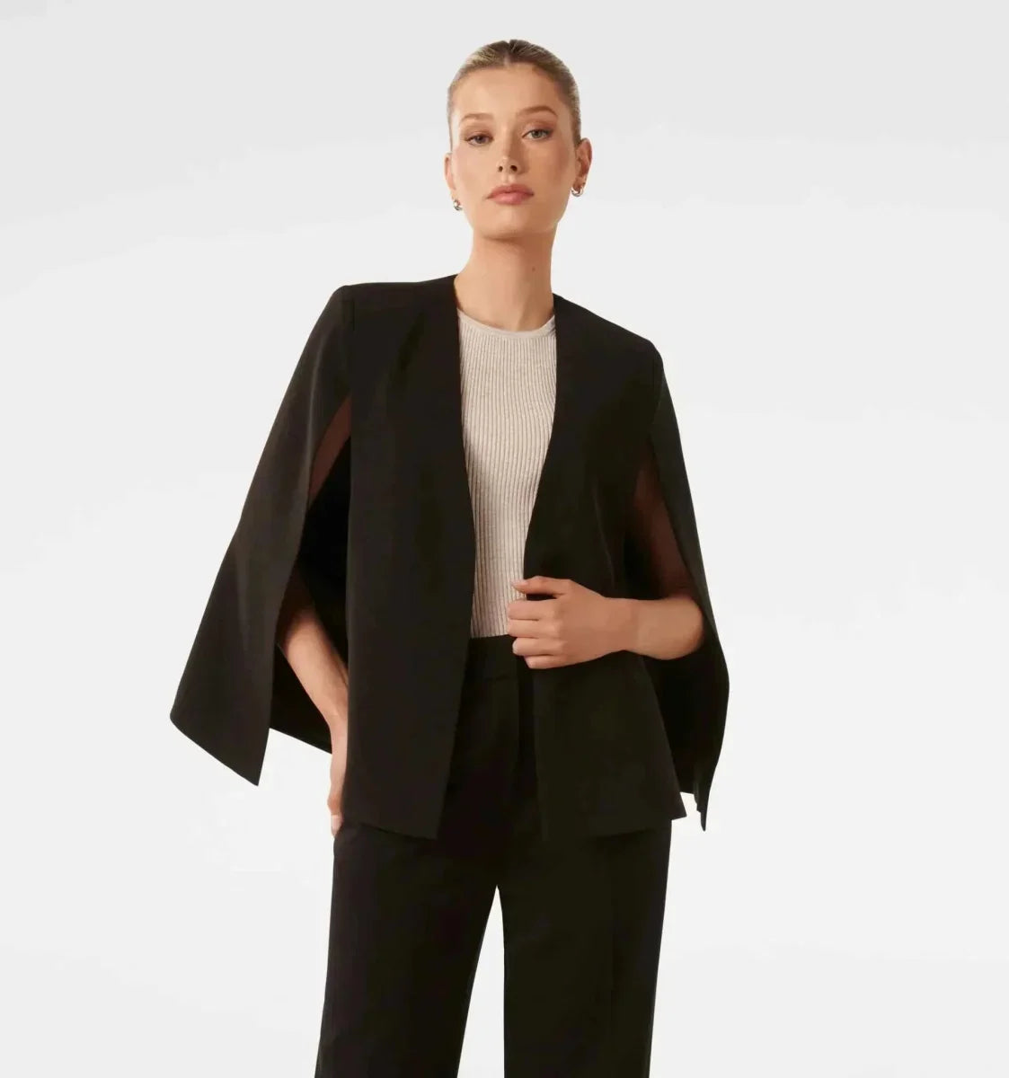 Montarello Women's Blazer Cape Sleeve Open Front