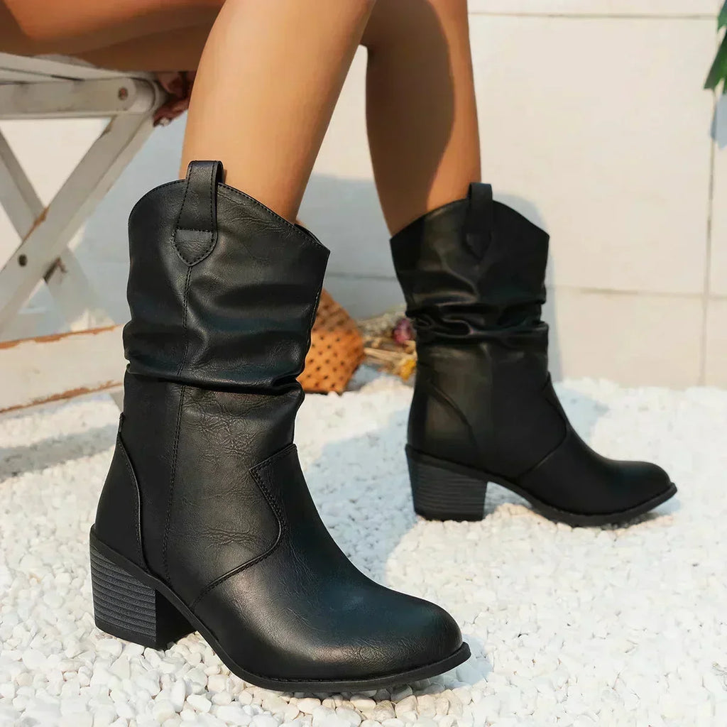 Classic mid-calf western boots