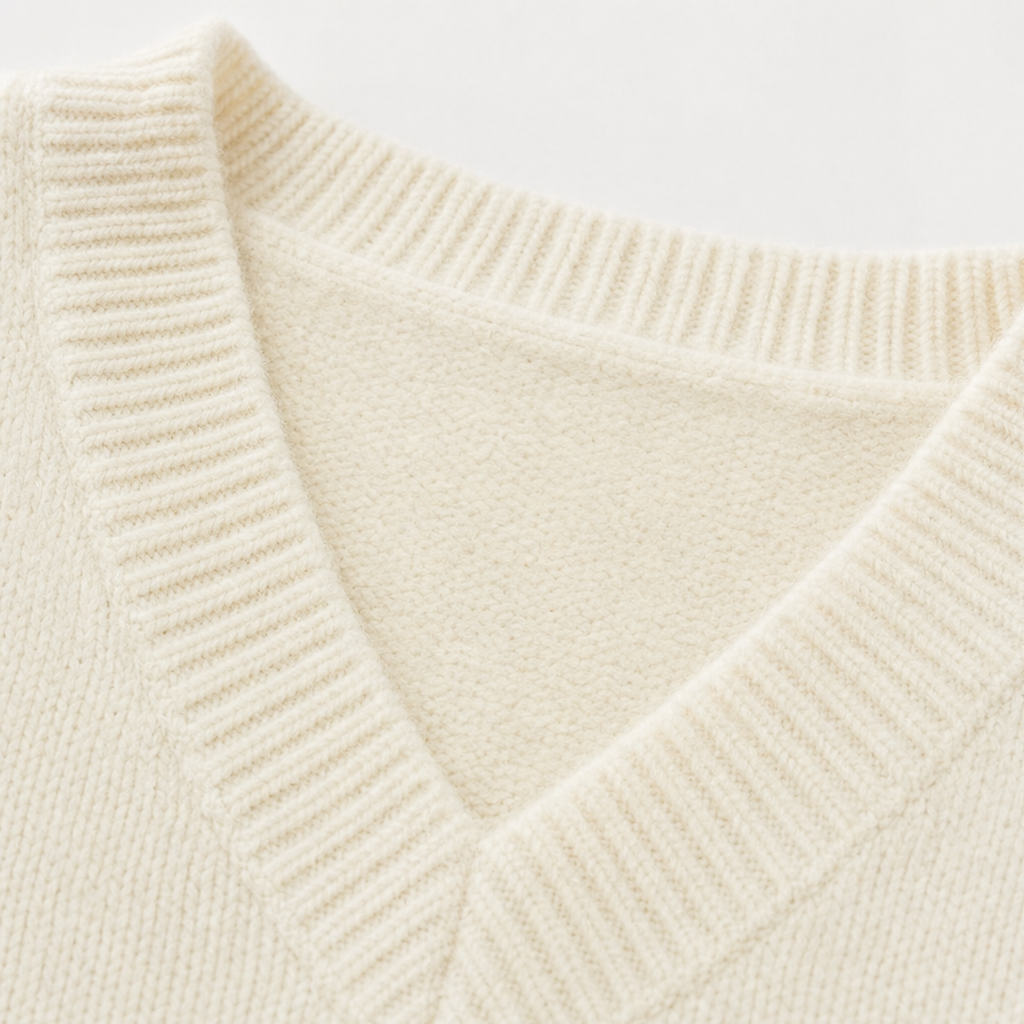 Vellora – Draped V-Neck Stretch-Knit Sweater