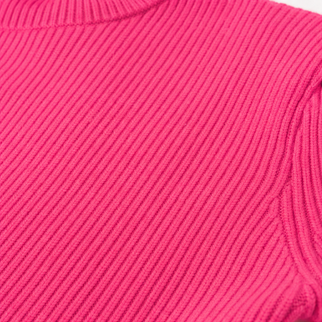 Ribelle – Ribbed Knit Crew-Neck Bodycon Sweater Dress