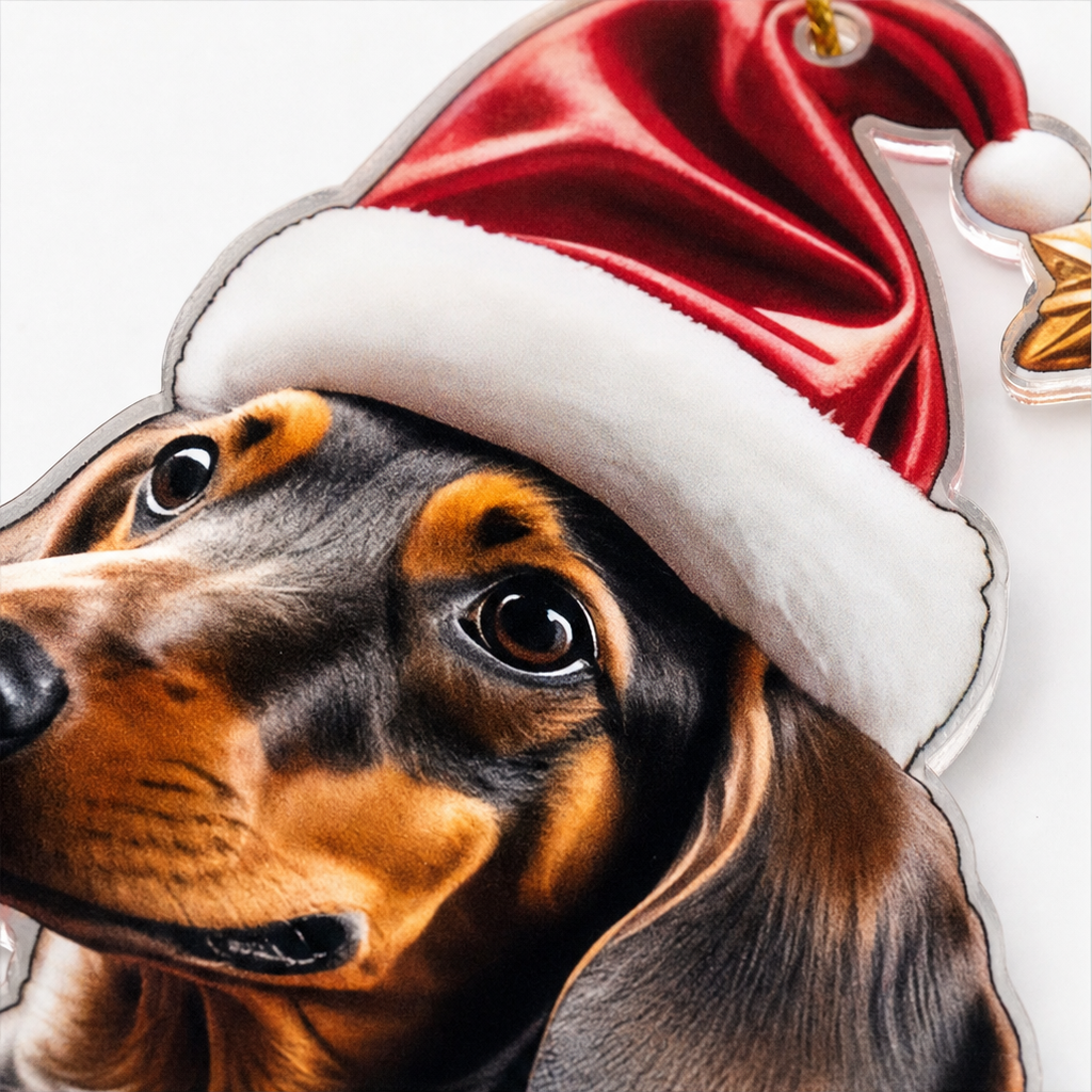Pawliday – Double-Sided Acrylic Dachshund Christmas Ornaments (7 pieces set)