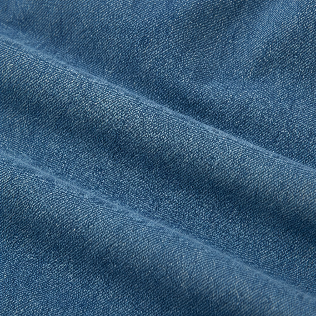 Denimelle – Long-Sleeve Denim-Look Maxi Dress