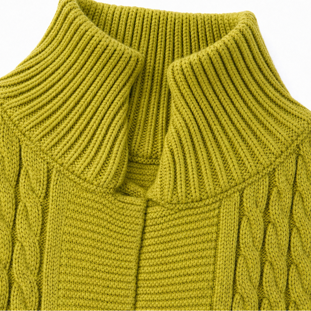 Cablemere – High Collar Cable-Knit Duster Cardigan