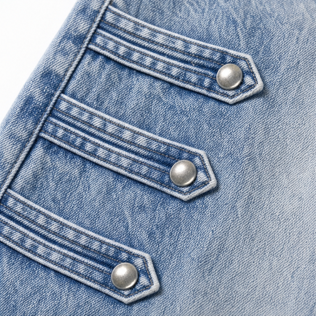 Buckleline – Side Buckle Wide-Leg Jeans
