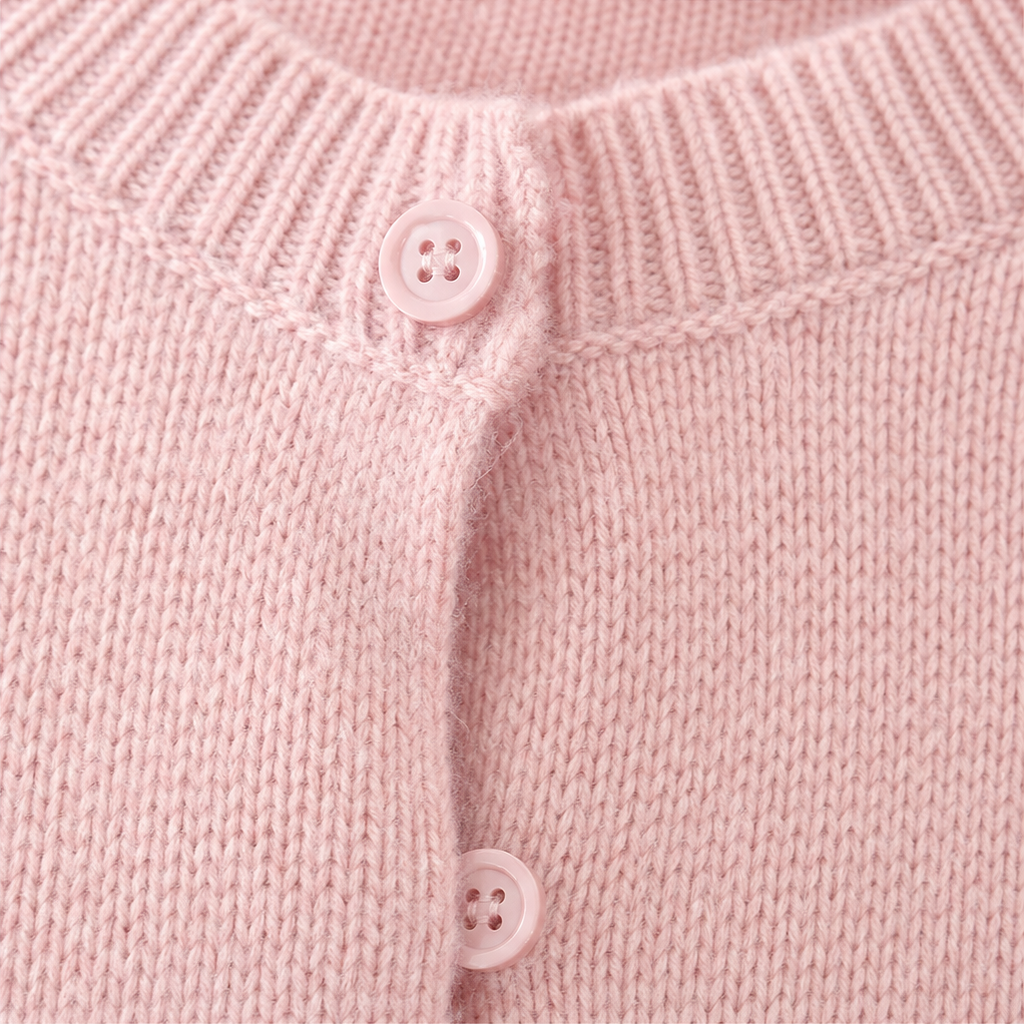 Wearbella – Solid-Color Round-Neck Cardigan