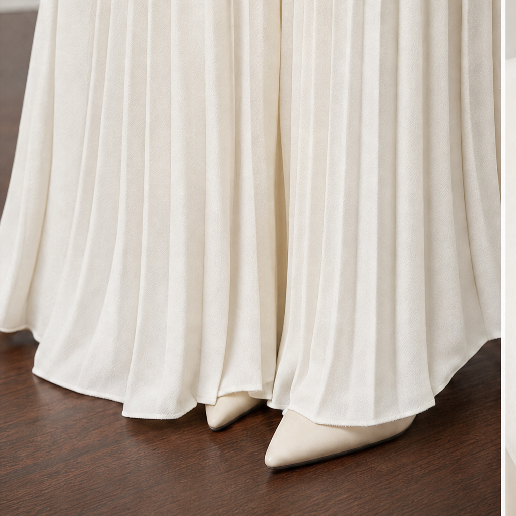 Poiseform – Cropped Padded Blazer And Pleated Midi Skirt Set