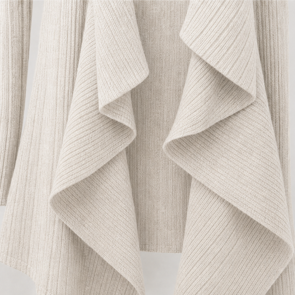 Lunelle – Ribbed Open-Front Knit Cardigan