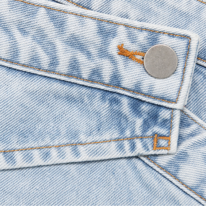 Overlaya – Asymmetric Overlap Waist Wide-Leg Jeans