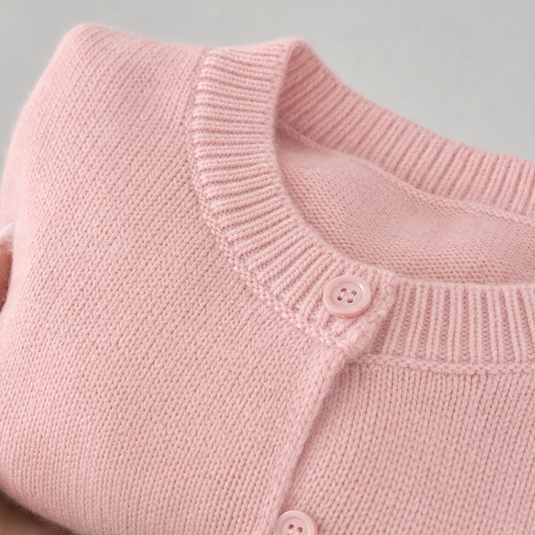 Wearbella – Solid-Color Round-Neck Cardigan