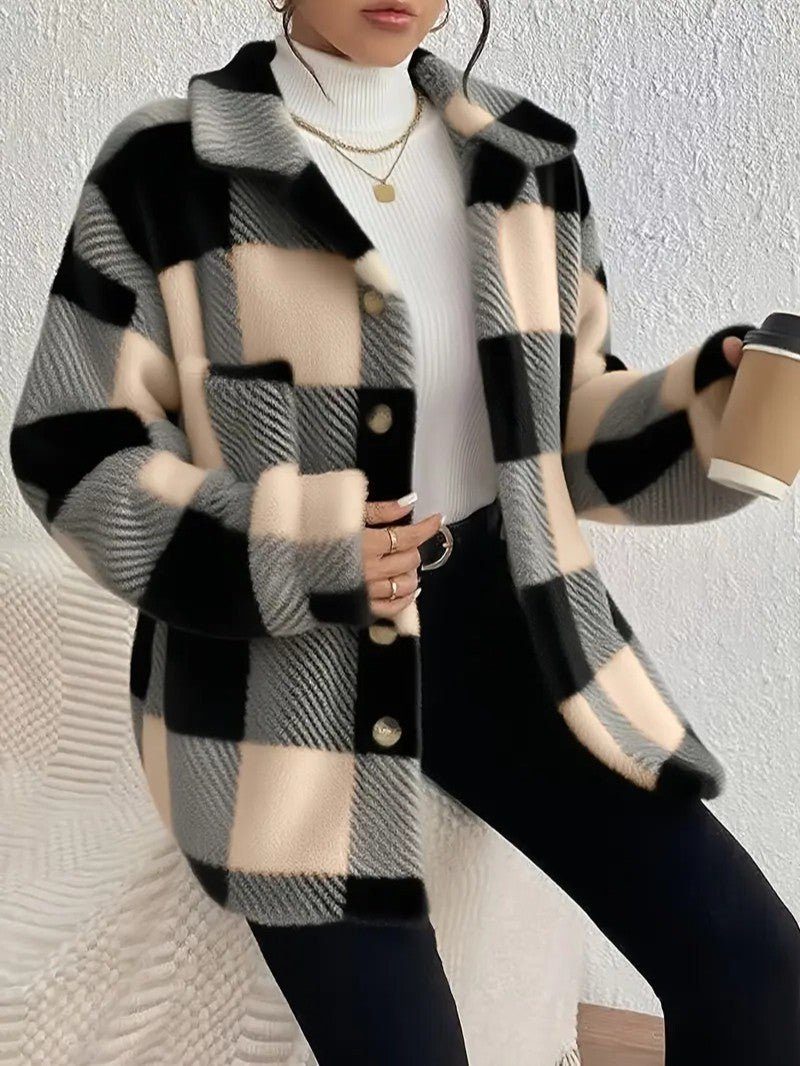 Coco | Plaid Winter Jacket with Button-Up for Women