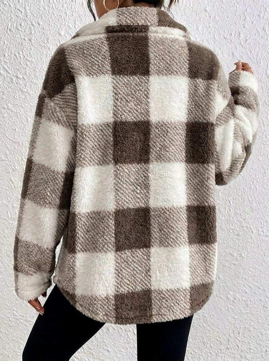 Coco | Plaid Winter Jacket with Button-Up for Women
