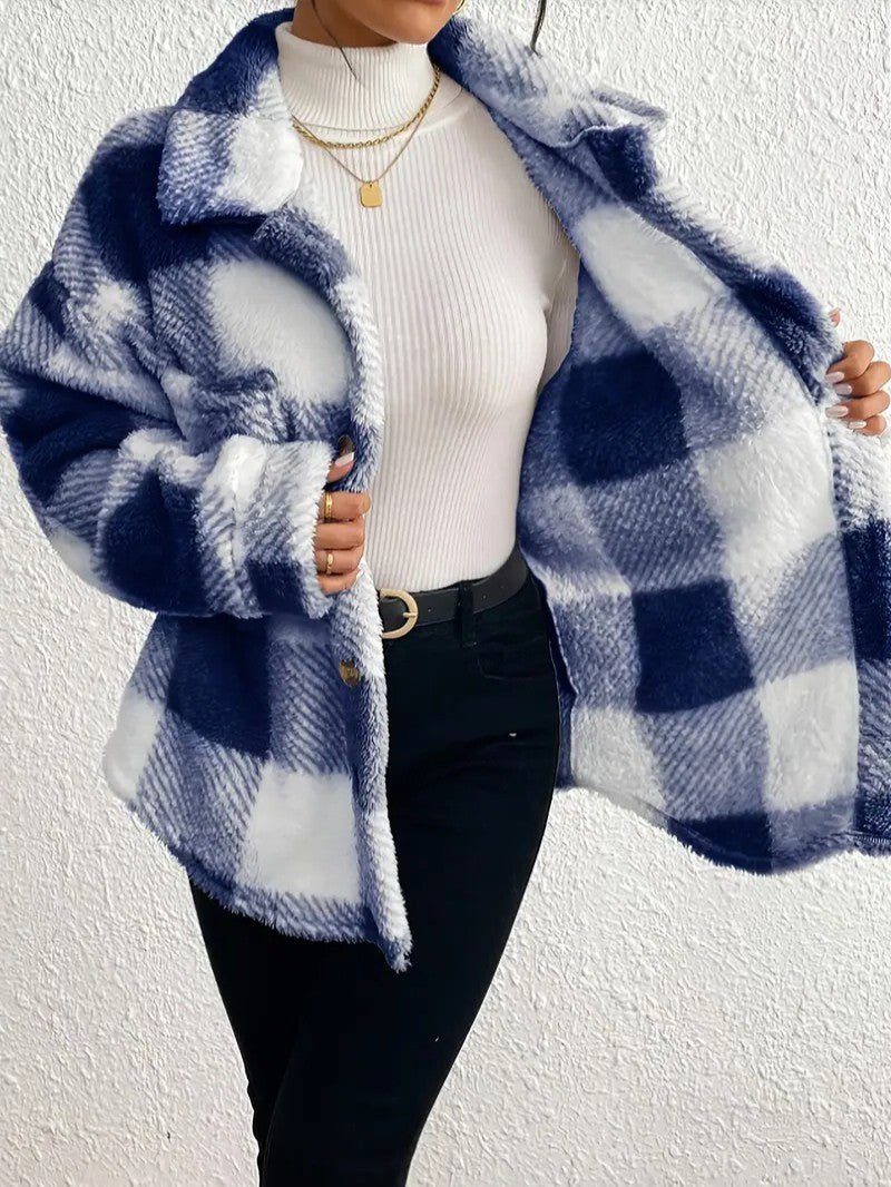 Coco | Plaid Winter Jacket with Button-Up for Women
