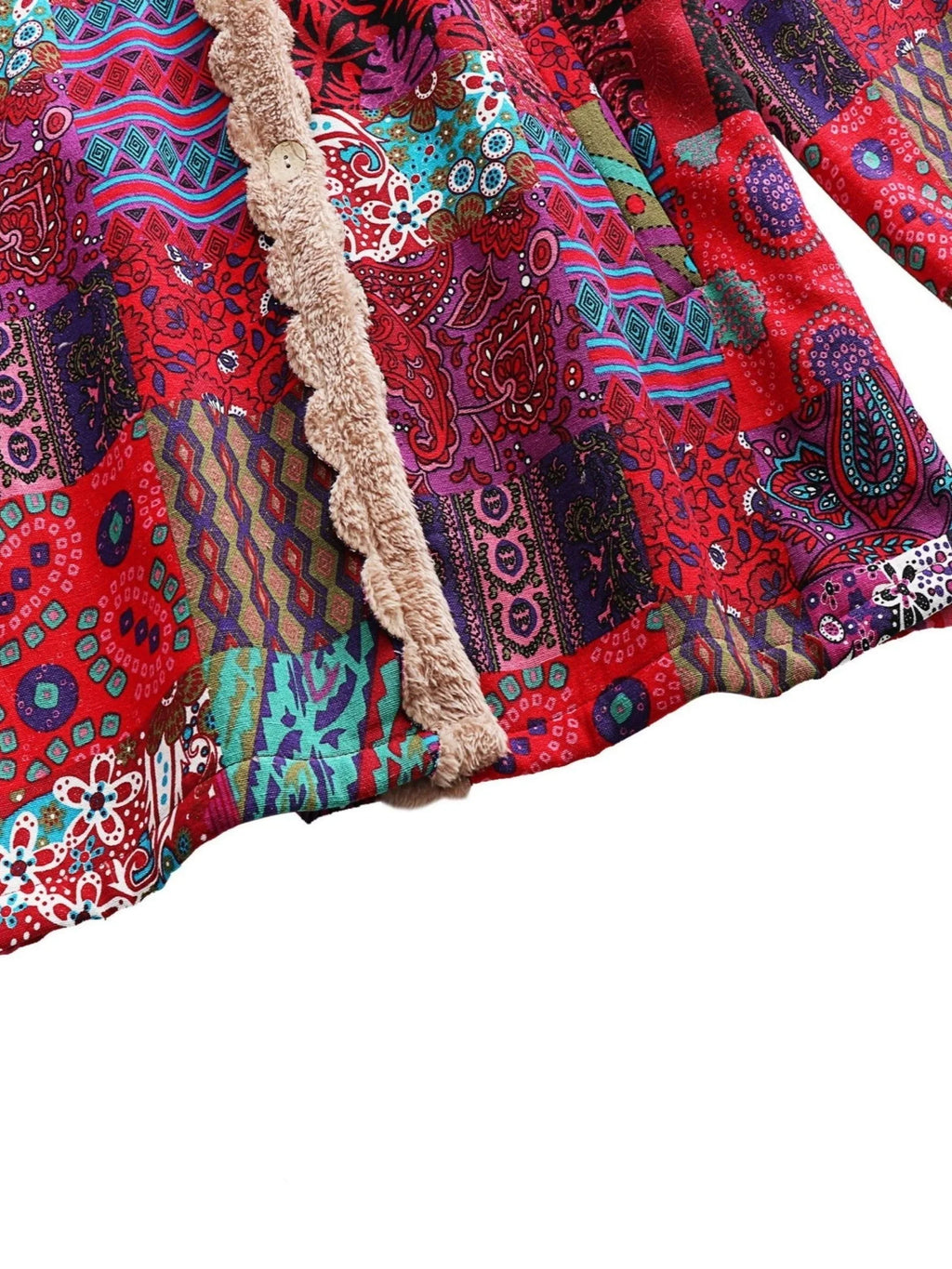 Women's button-front hooded parka with sherpa lining