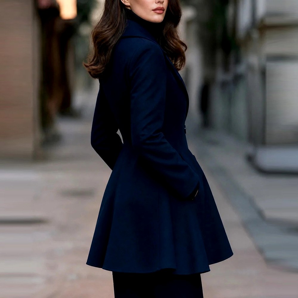 Cora - Women's Notched Lapel Peplum Blazer Jacket