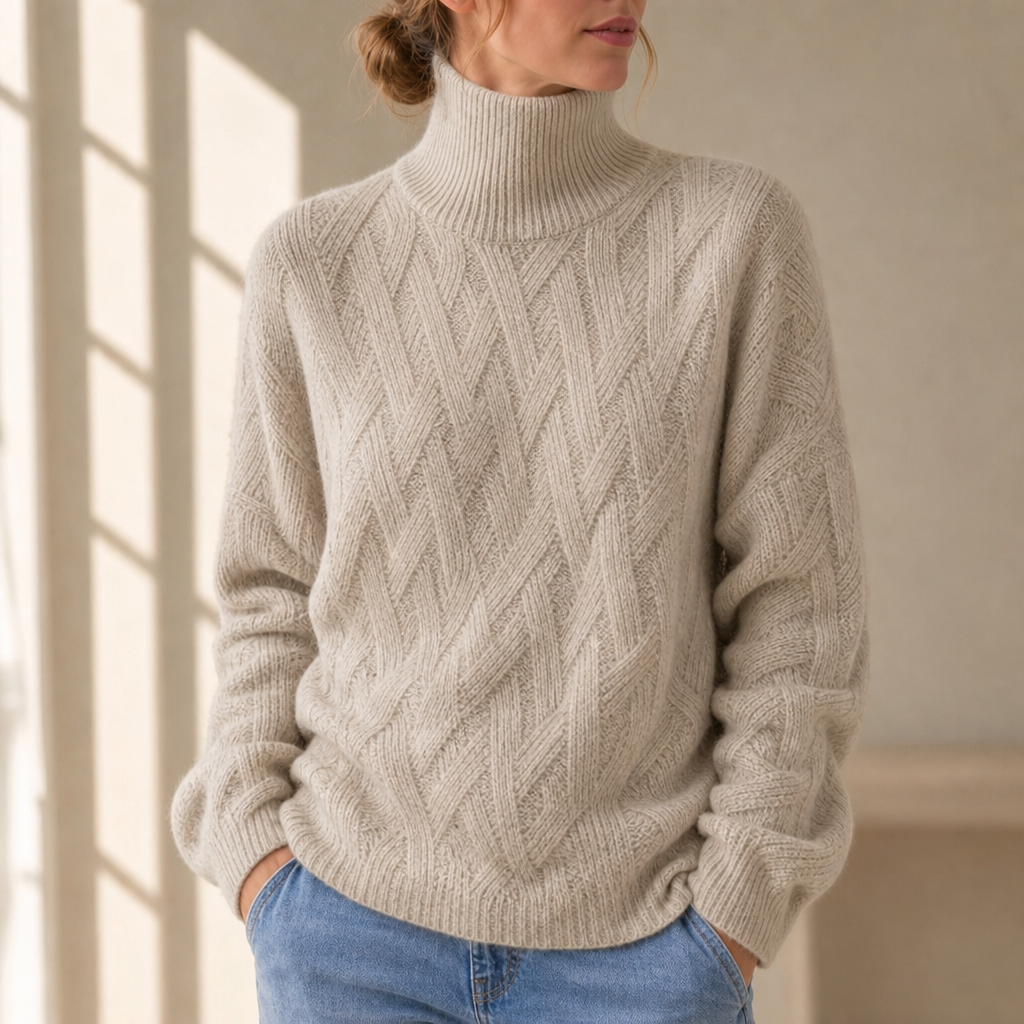 Cortona Cable Knit Turtleneck Sweater