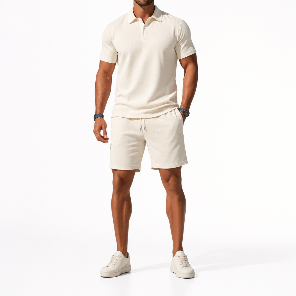 The Capri Knit Polo & Shorts Set