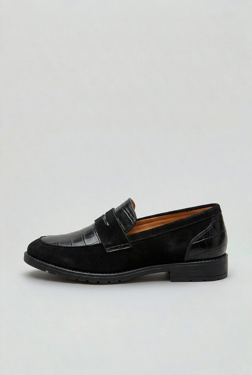 Ilaria | Croc-Embossed Slip-On Loafers for Women