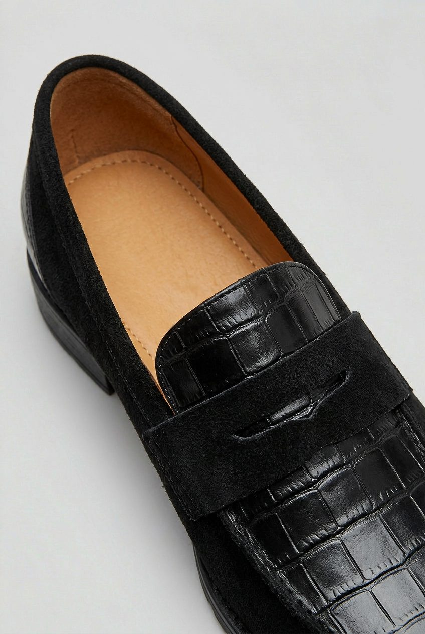 Ilaria | Croc-Embossed Slip-On Loafers for Women