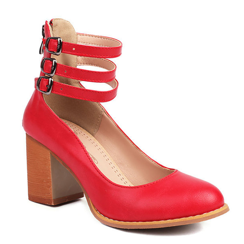Women's Sandals with Ankle Strap and Stable Block Heel