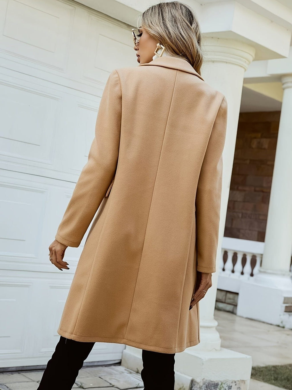 Daciana | Wool Double-Breasted Long Coat for Women
