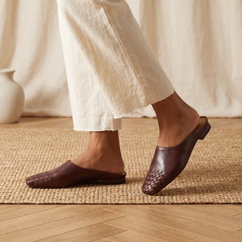 Tamara Woven Leather Mules