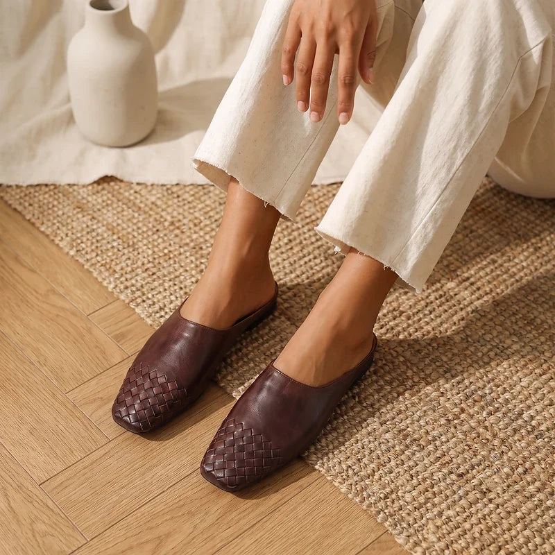 Tamara Woven Leather Mules
