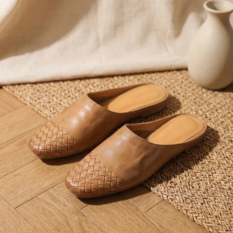 Tamara Woven Leather Mules