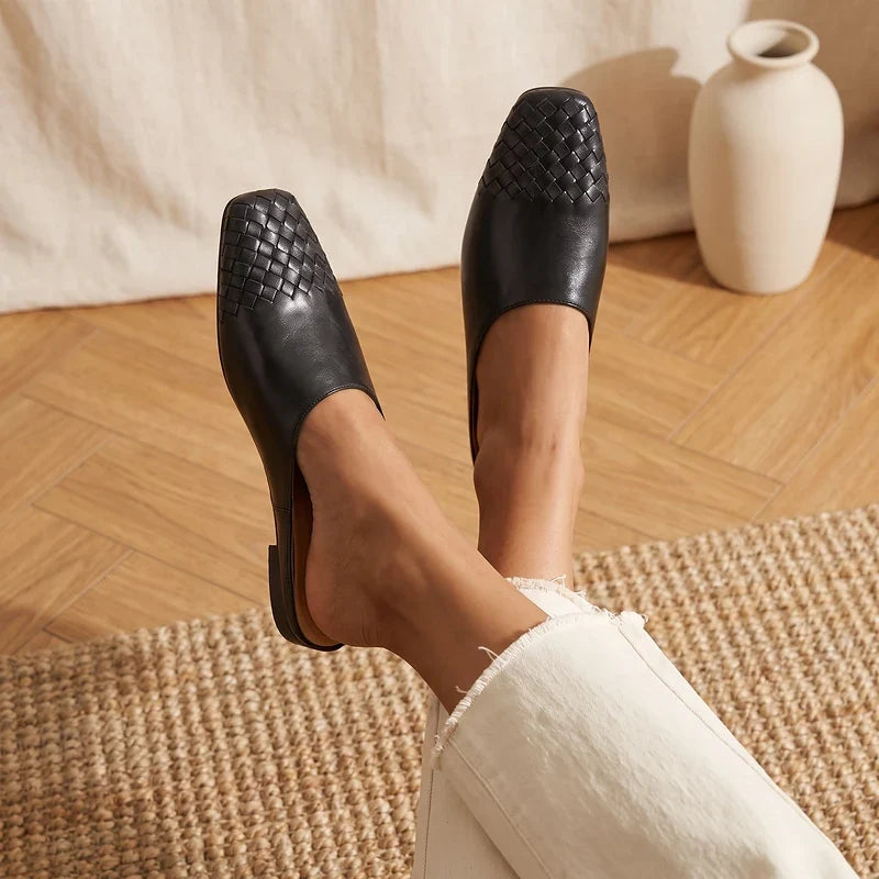 Tamara Woven Leather Mules