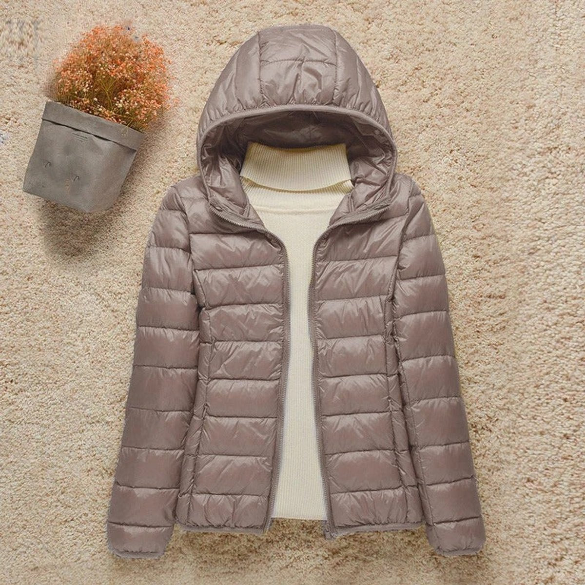 Women's Hooded Quilted Jacket Lightweight Packable