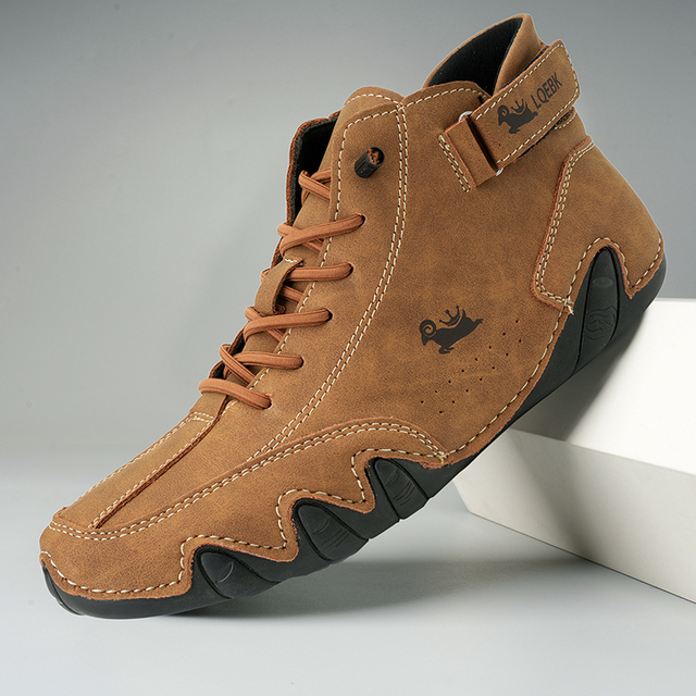 Unisex Ankle Boots, Lace-Up, High-Top, Textured Sole