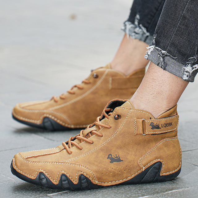 Unisex Ankle Boots, Lace-Up, High-Top, Textured Sole