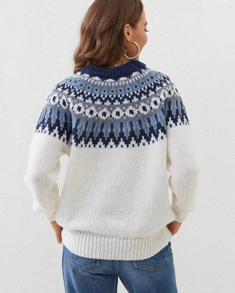 Diane | Fair Isle Sweater with Crew Neck for Women