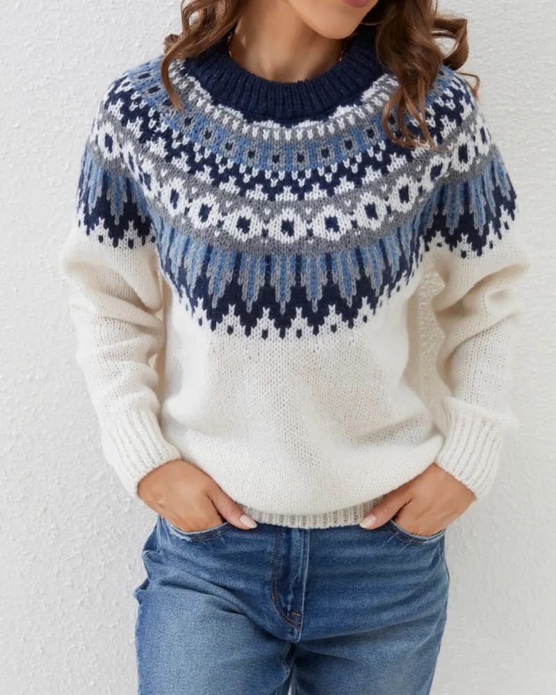 Diane | Fair Isle Sweater with Crew Neck for Women
