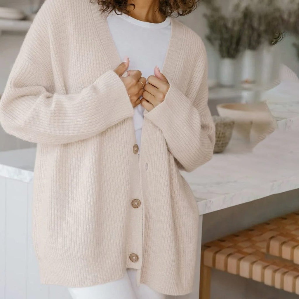 Dilys | Oversized Long Cardigan with Button-Front for Women