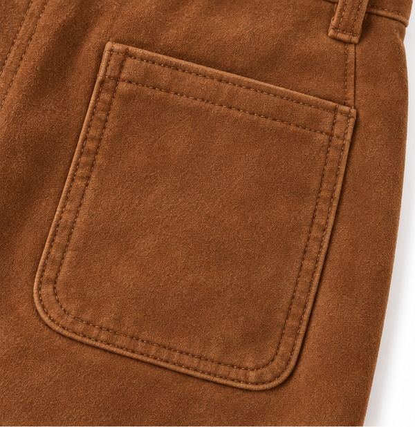 Suevera – Chic Fringe Accented Suede-Look Wide Leg Trousers